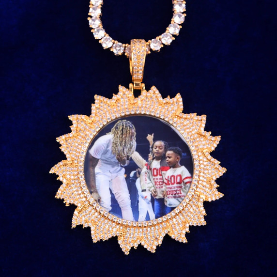 Shinning Star Custom Photo Picture Pendant Hip Hop Chain Necklace