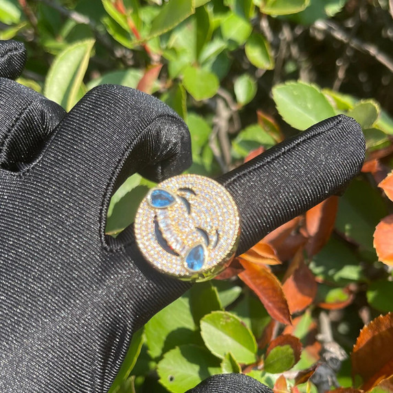 Hip Hop Emoji Laughing To Tears Stone Iced Blinged Out 14k
