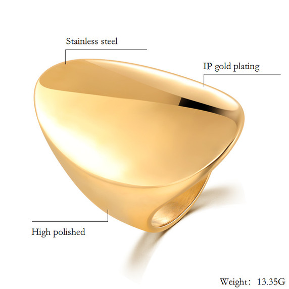 The Golden Aura | Ladies 14k Gold Over No Fade Stainless Steel Cocktail Party Rings