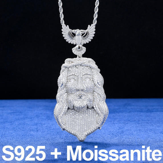 The Imperial | Solid Sterling Silver Moissanite Diamond Hip Hop Jesus Piece Pendant