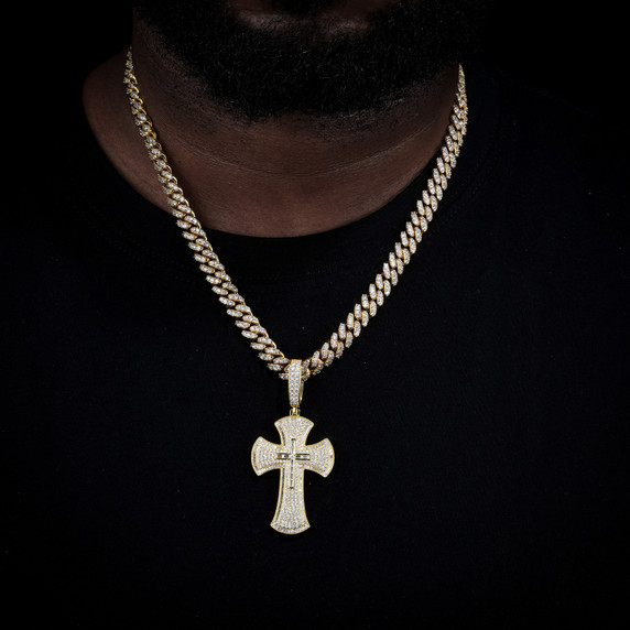 Baguette Luxury | Moissanite Diamond Solid Silver Hip Hop Cross Pendant 
