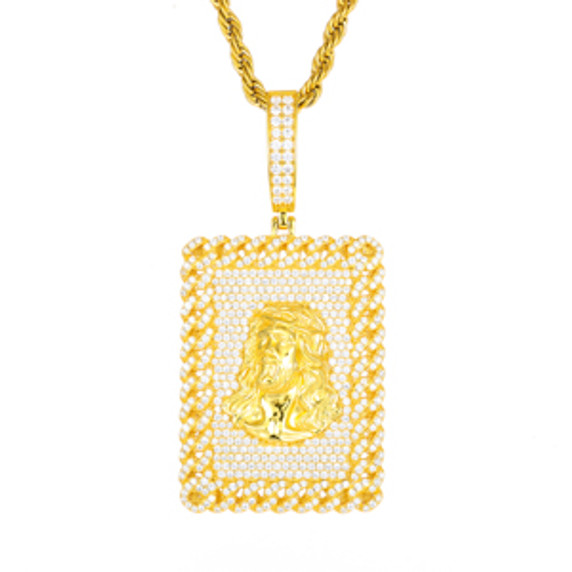 Jesus Tag | Solid 925 Silver Moissanite Diamond Jesus Head Hip Hop Pendant Chain