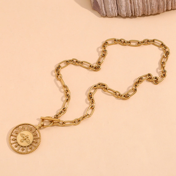 18k Gold Stainless Steel Waterproof Divine Freedom Bird Pendant Necklace