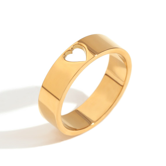 Ladies Lovers Friends 18k Gold Waterproof Stainless Steel Twp Piece Puzzle Ring
