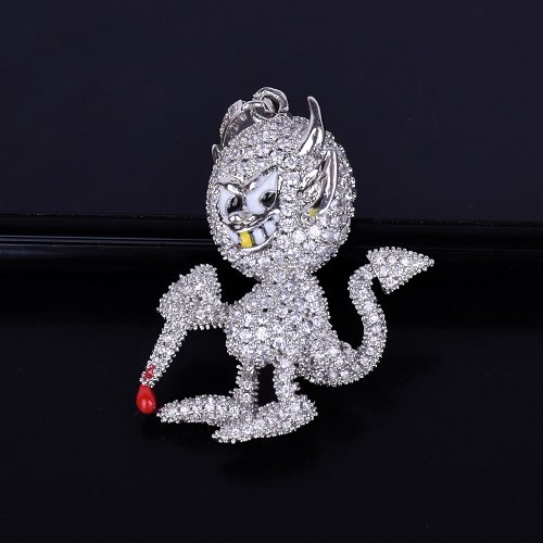 14K Yellow Gold-plated 925 Silver Little Devil Saying Pendant Jewels Obsession Silver Little Devil Saying Pendant