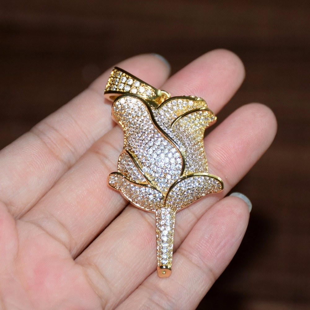 GTN2080 S925 Silver AAA CZ Stones Flower Pendant & 18Chain Rose Gold Plated GTN2080 S925 Silver AAA CZ Stones Flower Pendant & 18Chain Rose Gold Plated