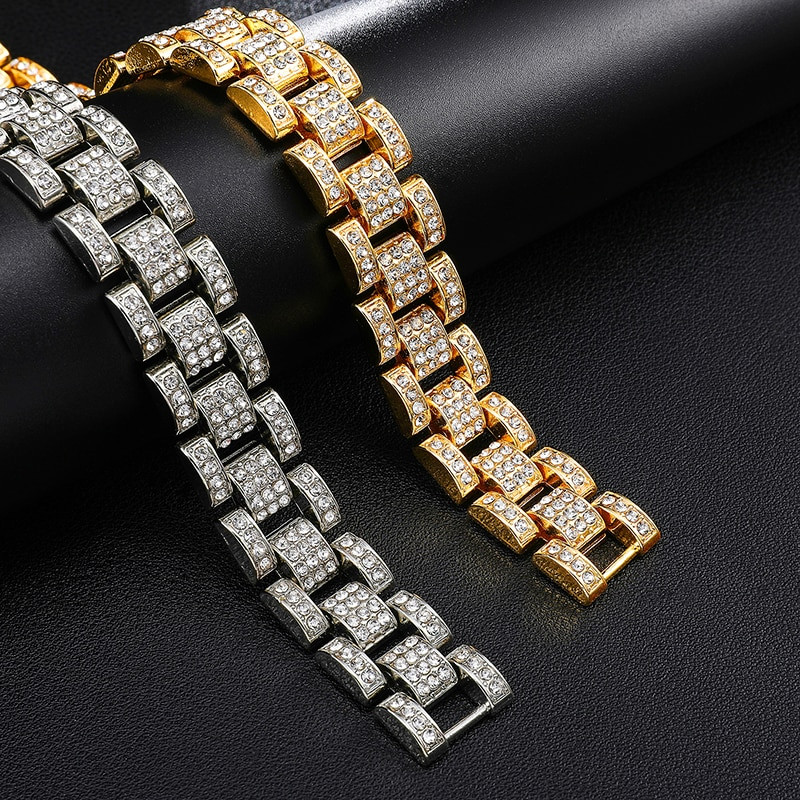 gold and silver watch band