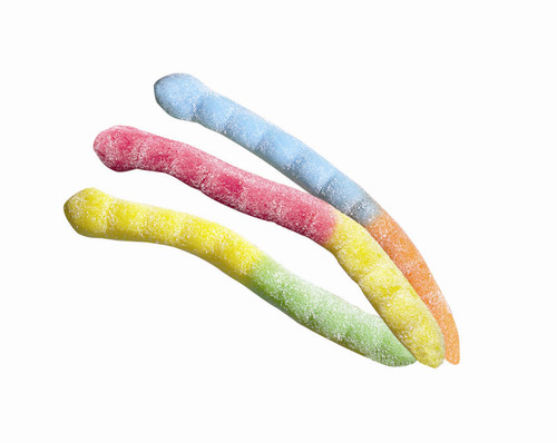 GUMMI WORMS 4" SOUR NEON   (4.5#)