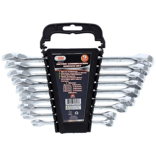 9pc COMBO WRENCH METRIC 8-18mm