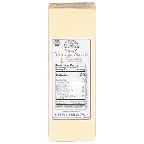 CHEDDAR WHITE AGED 1 YEAR   (5#)