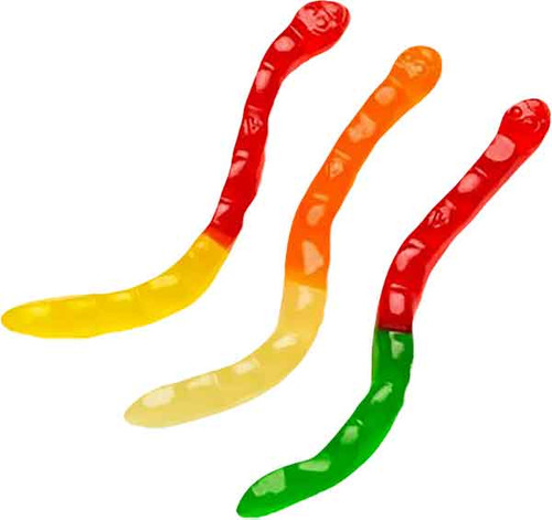 GUMMI WORMS 2" MINI FRUIT FLAV   (5#)