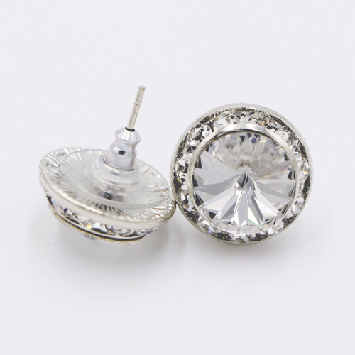 15mm Pierced Performance Earring - Clear Crystal