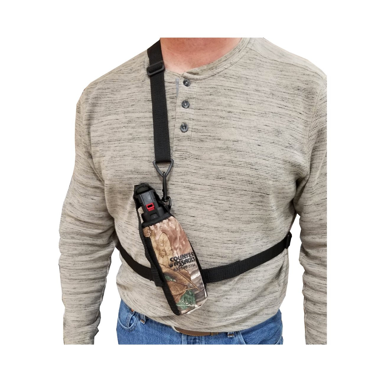 3 IN 1 BEAR SPRAY CHEST / BELT HOLSTER - BLACK