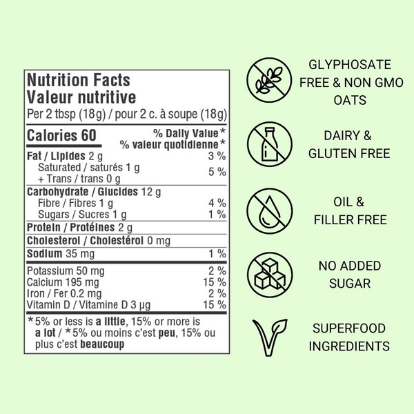 Magic Oats Unsweetened Original Oat Milk Powder (126g) NEW SIZE - 8 Pouch Case