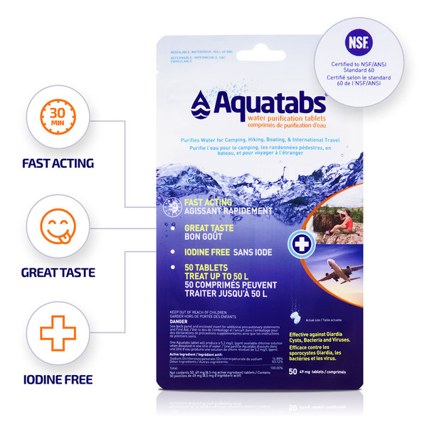 Aquatabs (pkg of 50, 1L Tabs)