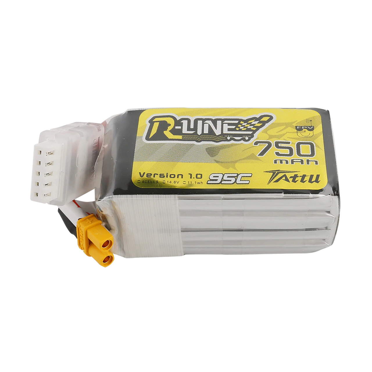 Batterie Lipo Tattu R-Line 750mAh 14.8V 95C 4S - XT30