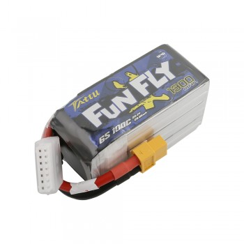 Tattu FunFly 1300mAh 100C 22.2V 6S1P lipo battery pack with XT60 Plug