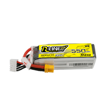 Tattu R-Line 550mAh 14.8V 95C 4S1P 4s Lipo Battery Pack With XT30 Plug