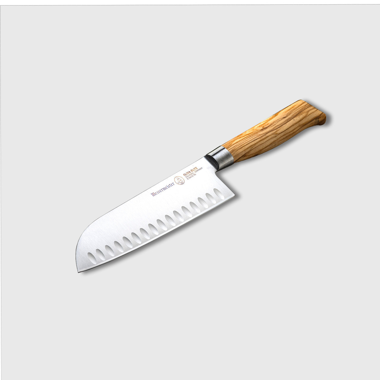 Coltello Santoku Messermeister Petite Kullenschliff, Lama In Acciaio Inossidabile Da 12,7 Cm, Colore Blu. Ideale Per Affettare, Tagliare A Dadini E Tritare Verdure. Prodotto In Portogallo, Garanzia A Vita.