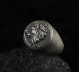 Espada Silver Lion Pinky Ring, Sterling Silver 