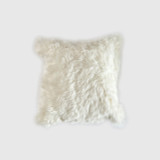 Black Sheep (White Light) Shorn, White, Icelandic Sheepskin Pillow Cover 