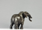 Tiny Giant I, 2.5", Miniature Bronze Elephant Sculpture by Kindrie Grove of Canada | available in the elk & HAMMER Gallery of Bozeman, Montana; curated by Ashley Childs, artist, maker, owner and creative director of elk & HAMMER.