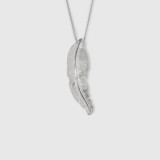 Small Bird Feather Pendant, Sterling Silver World on a String elk & HAMMER
