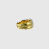 Ellie Thompson Feather Ring with Eternity Diamonds, 18K Yellow Gold 