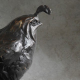 Kindrie Grove California Quail, Small Bronze Bird Sculpture, 7" 