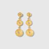 Circle of Life Earrings with Diamond Detail, 24kt Yellow Gold Prehistoric Works elk & HAMMER