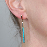 Kabana Long, Sleeping Beauty Turquoise Inlay Earrings 
