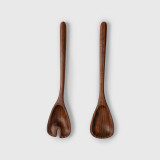 Hand-carved Wooden Salad Servers, 14" by Billet & Blade of Tennessee | available in the elk & HAMMER Gallery of Bozeman, Montana