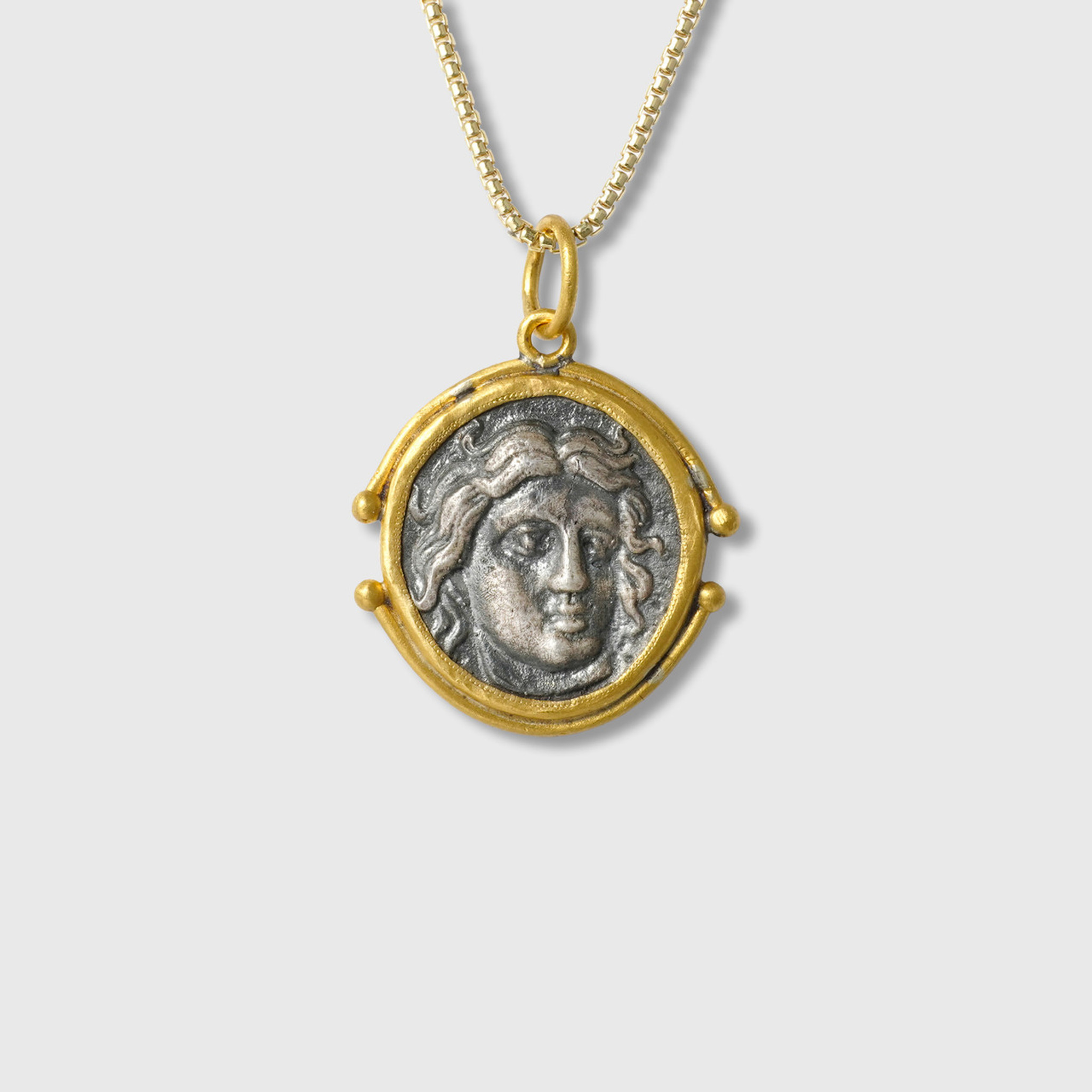 Prehistoric Works Apollo, God of Fine Arts & Music with Apollo's Rose on Back, 24K and Silver 