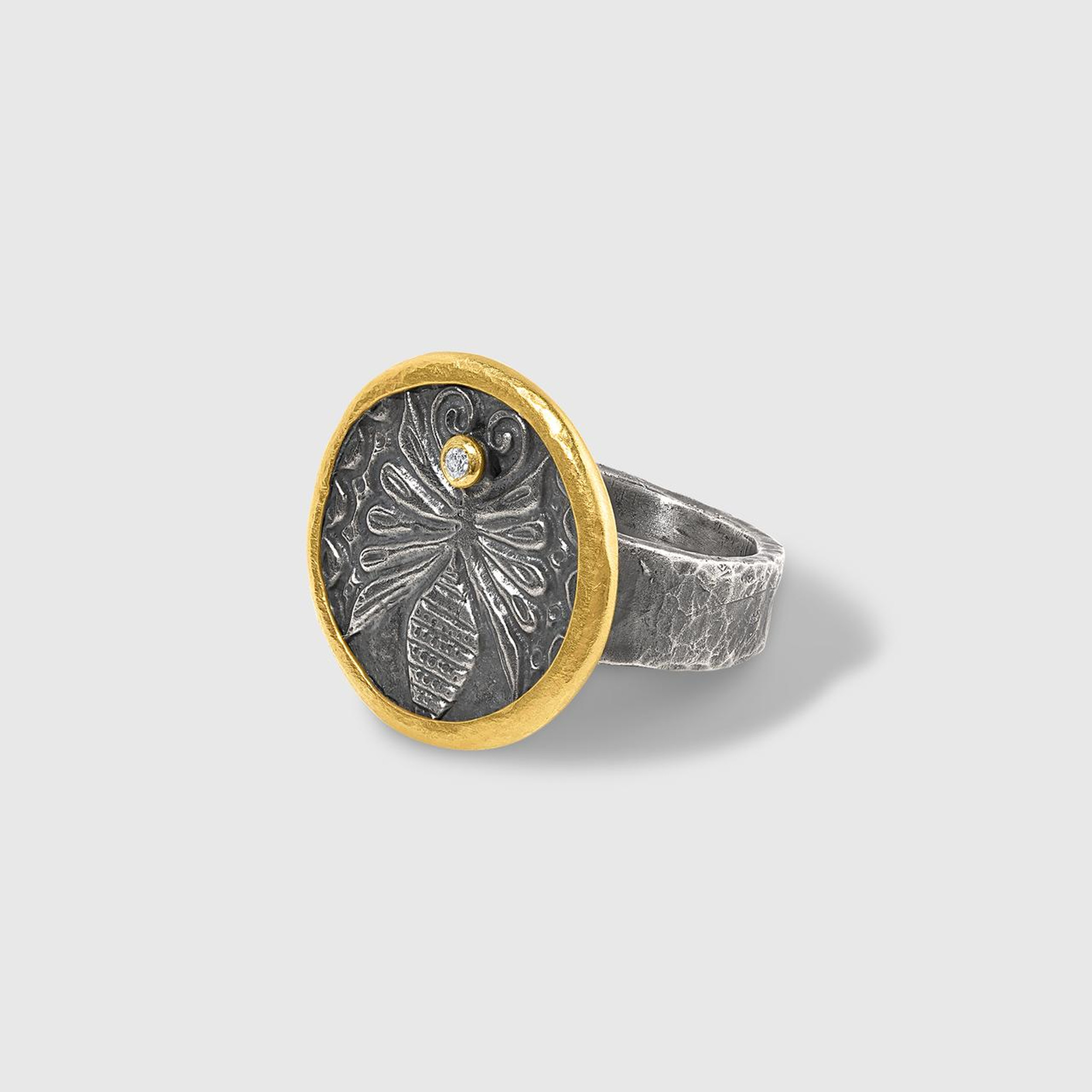 Kurtulan Ancient Bee Ring with Diamond 