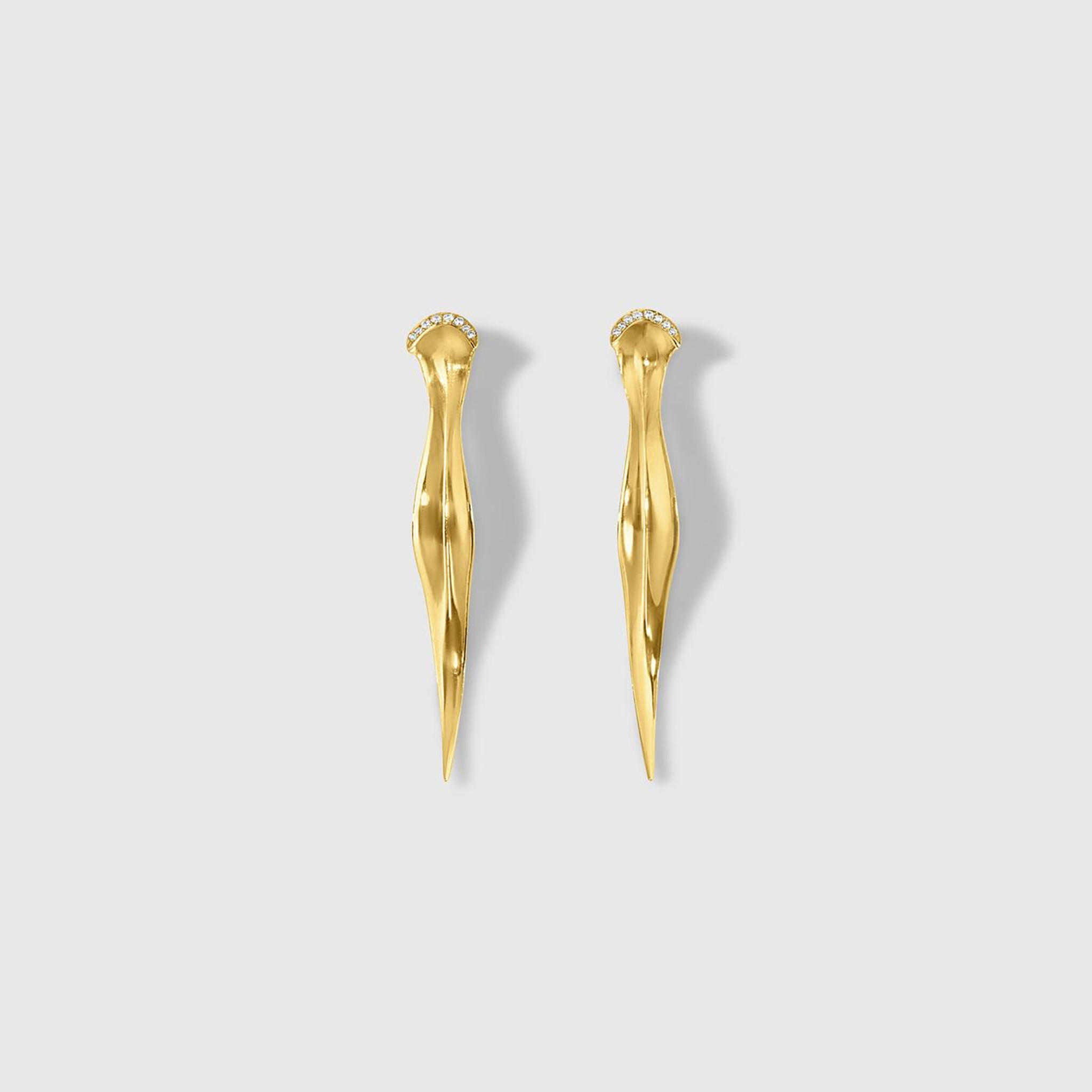 Ashley Childs Persephone Earrings, 18kt Yellow Gold & Diamond Earrings 