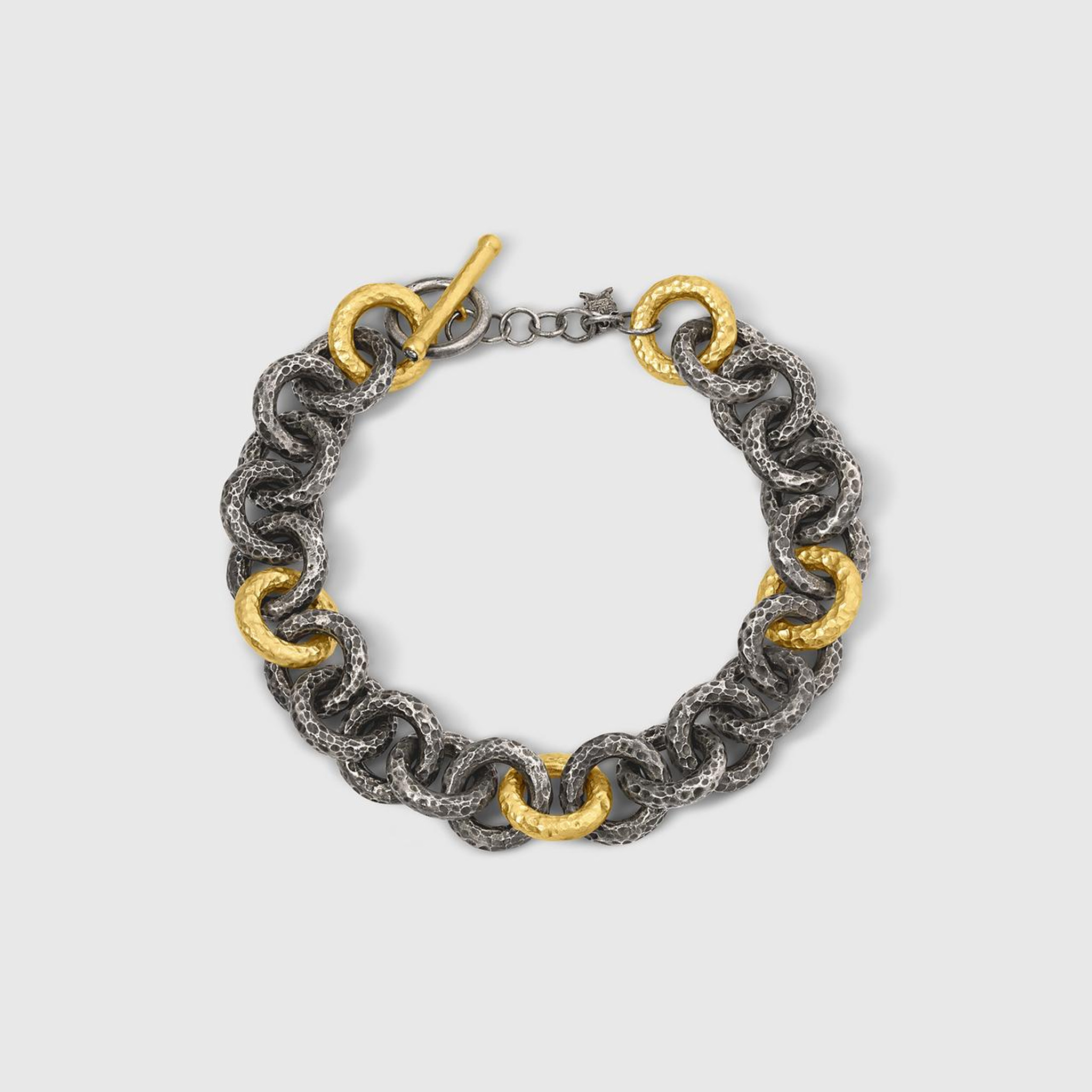 Men's Hollow Curb Chain Bracelet 24K Yellow Gold 8
