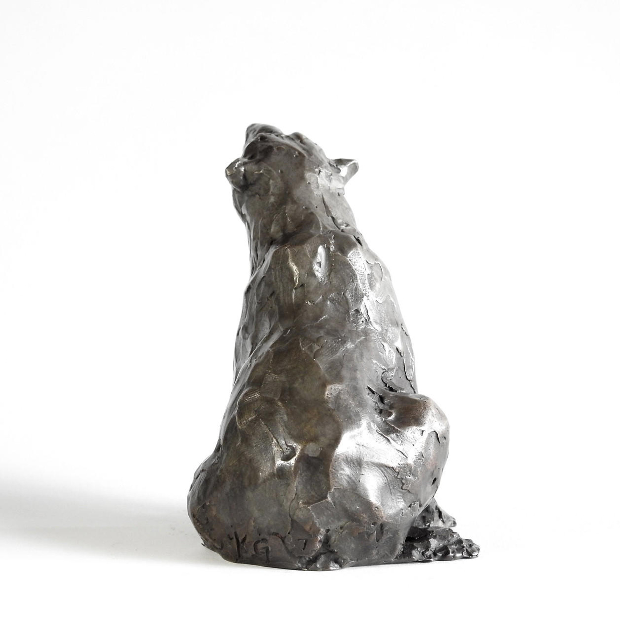 Kindrie Grove Star Gazer, 4", Bronze Bear Sculpture 