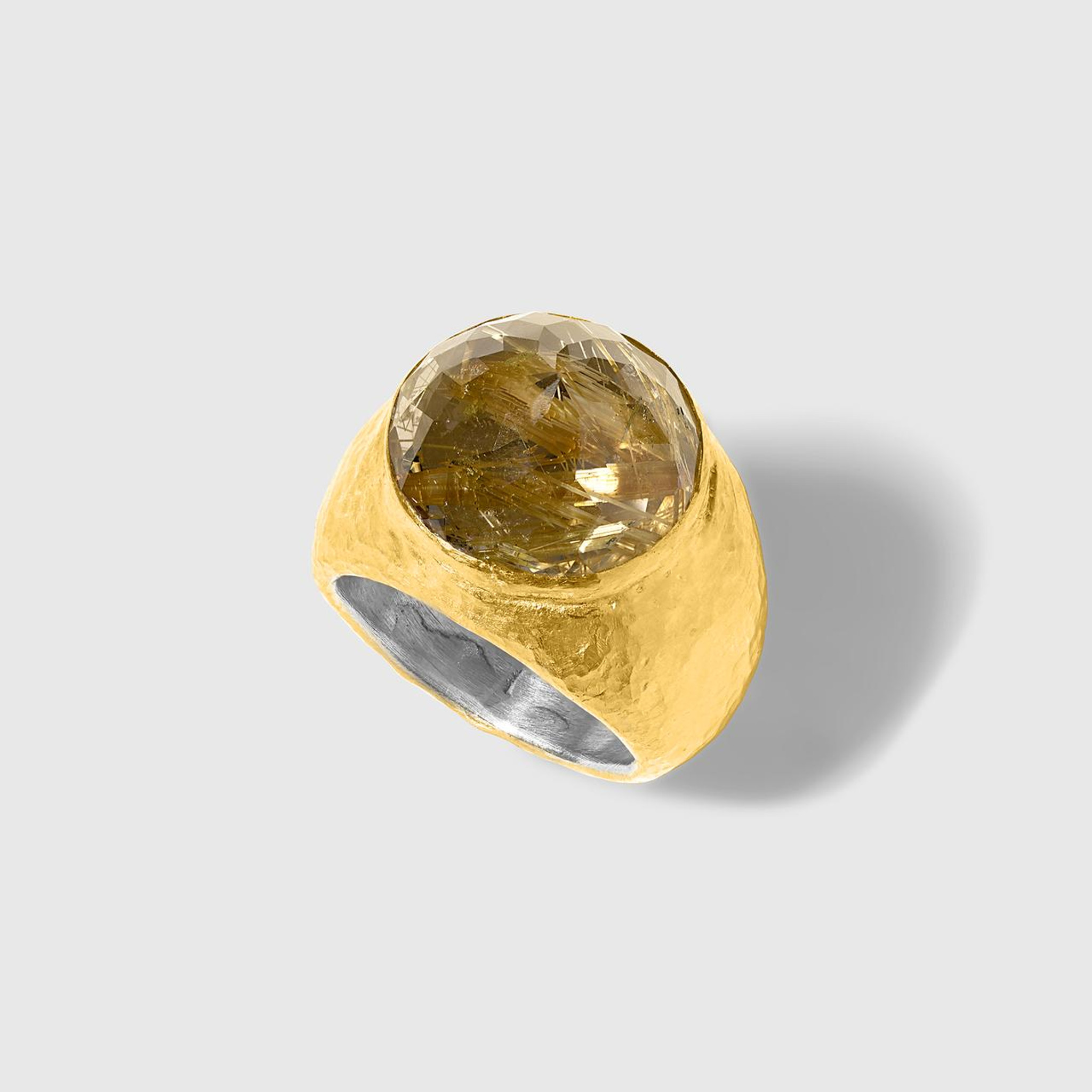 Prehistoric Works Rutilated Quartz, Statement Cocktail Ring 