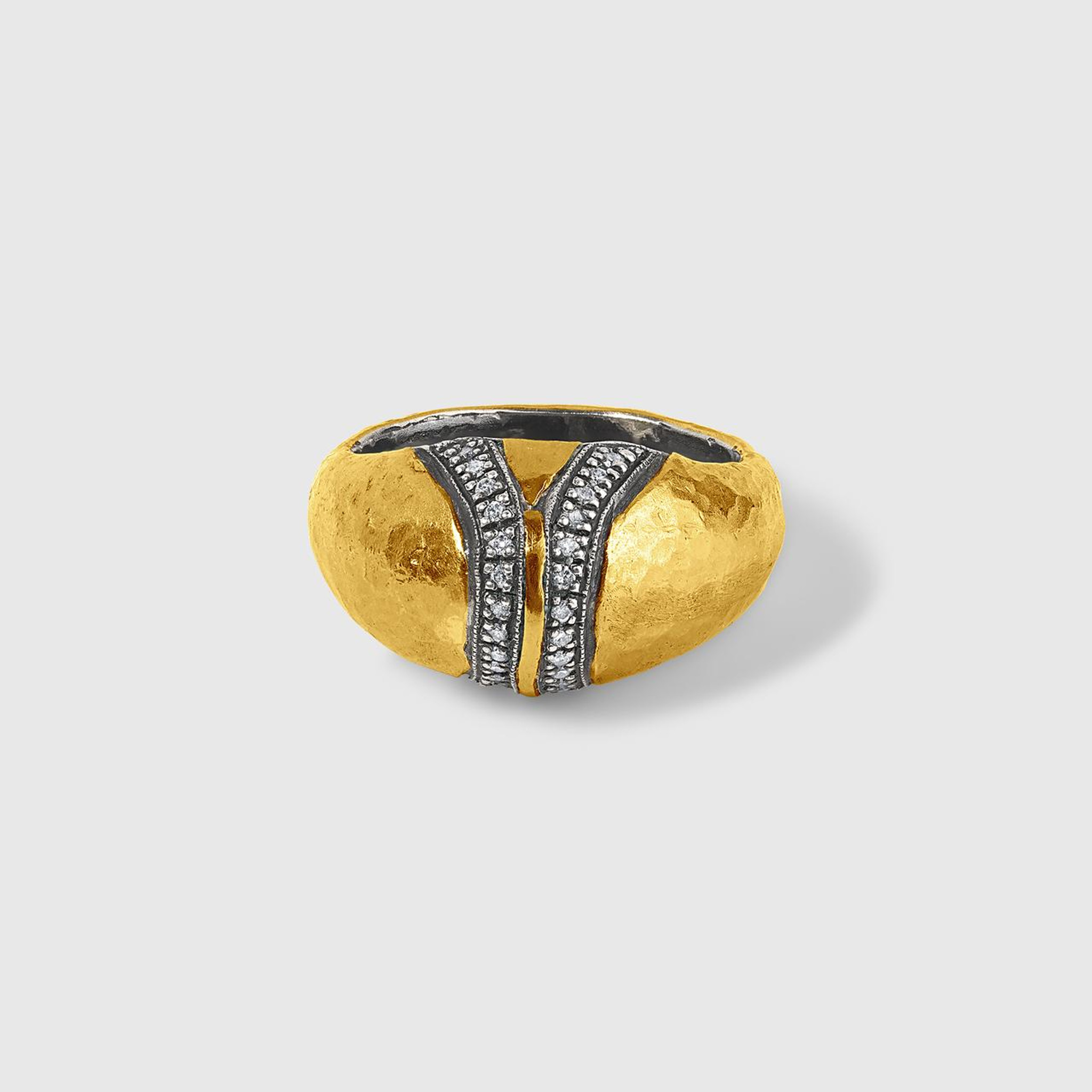 Prehistoric Works Domed Ring with Diamonds 