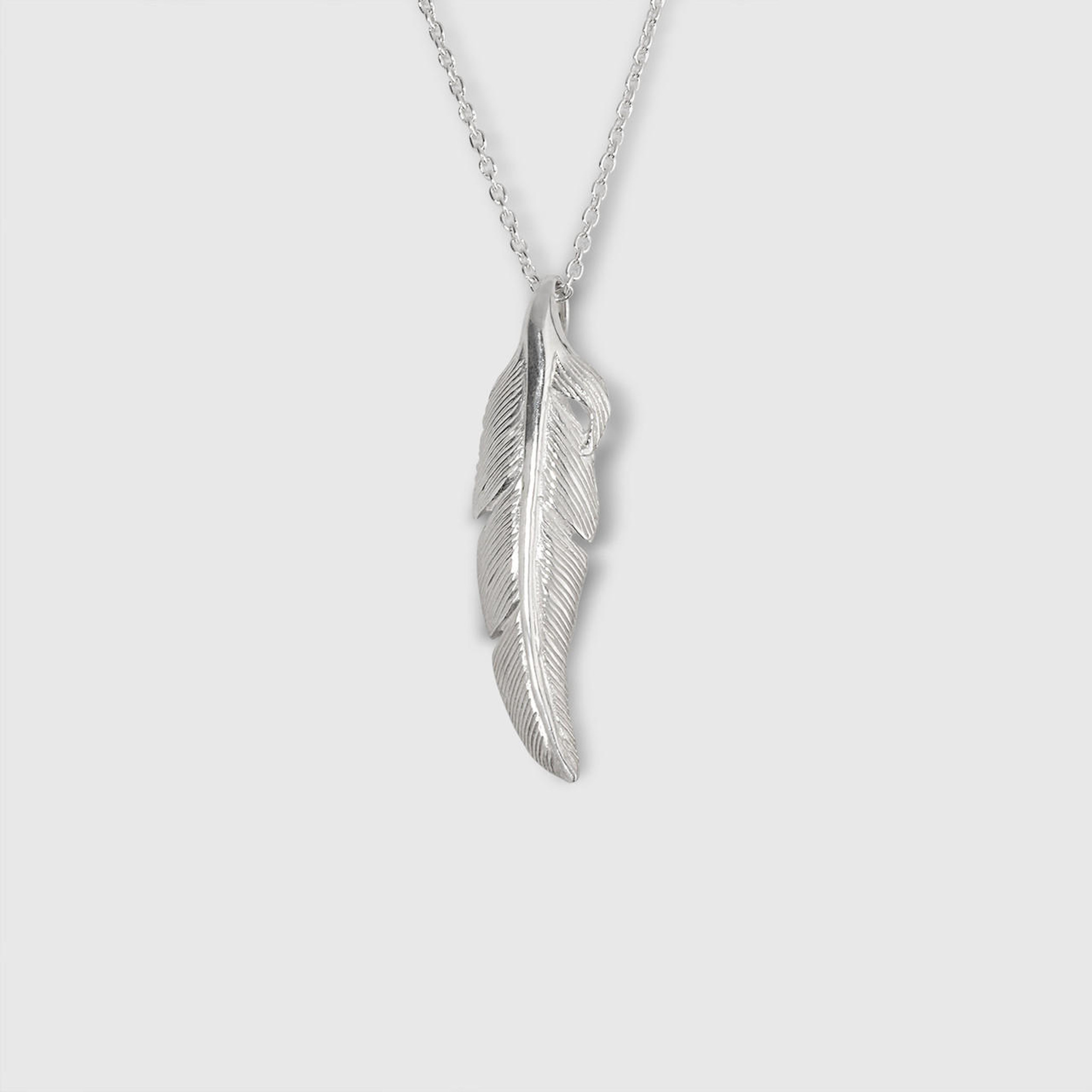 Ashley Childs Textured Feather Pendant, Sterling Silver 