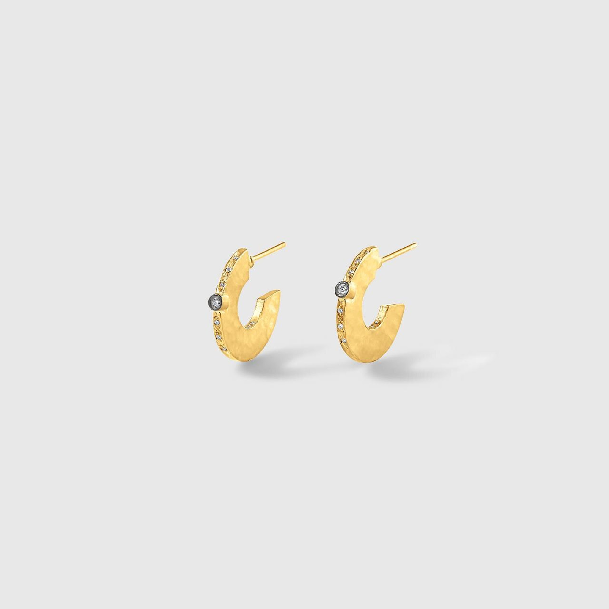 Kurtulan Gold Hoop Earrings with Diamonds 