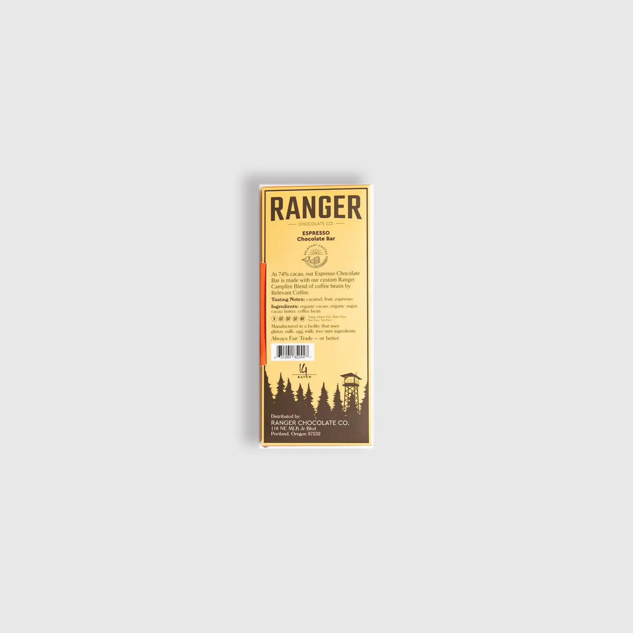 Espresso Chocolate Bar,  2 1/4 oz. by Ranger Chocolate Co. of Portland, Oregon | elk & HAMMER Gallery of Bozeman, Montana