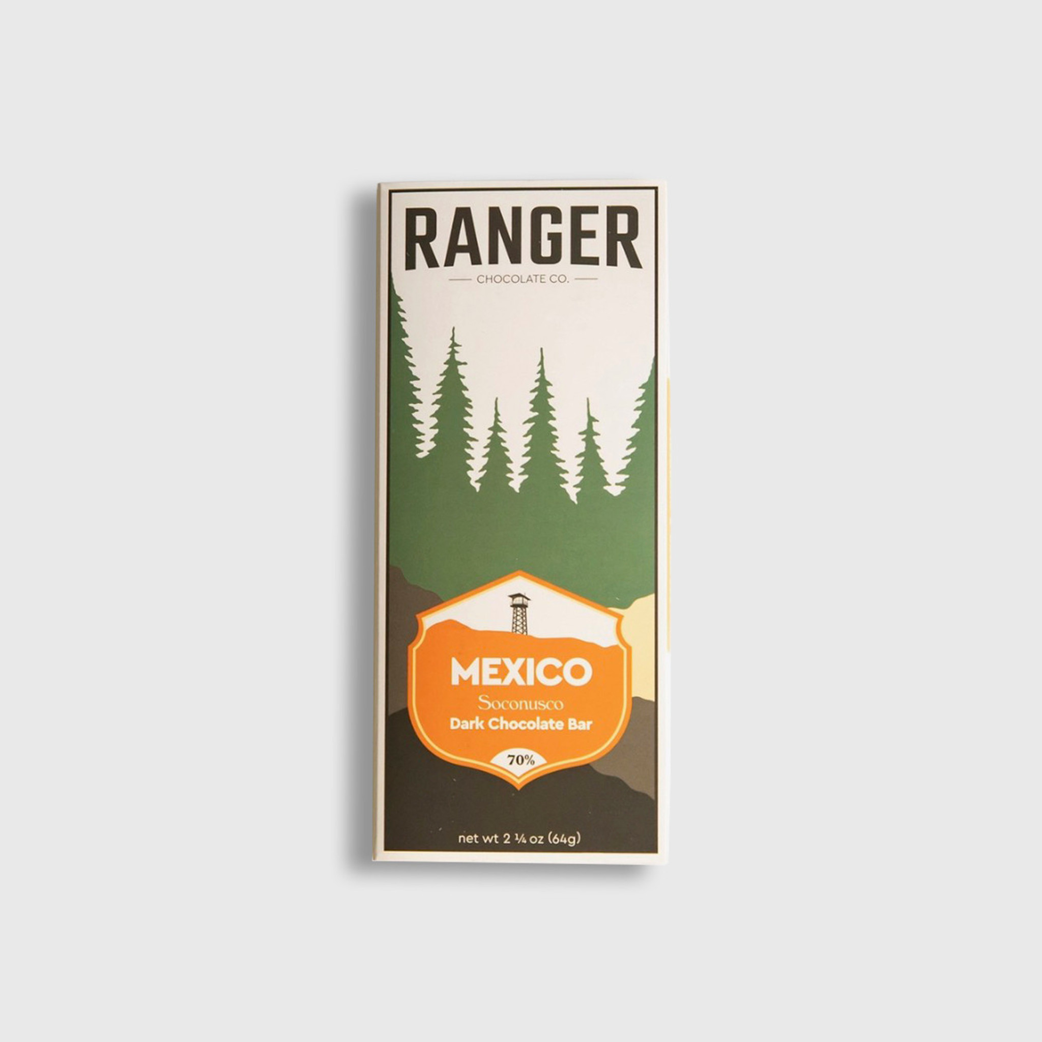 Ranger Chocolate Co. Mexico, Soconusco, 70% Dark Chocolate Bar  1 1/4 oz. 