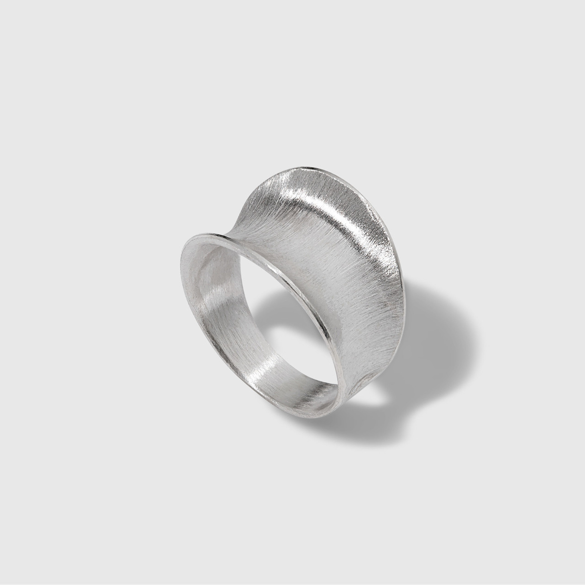 Mysterium Collection Sterling Silver, Matte Finish Concave Ring 