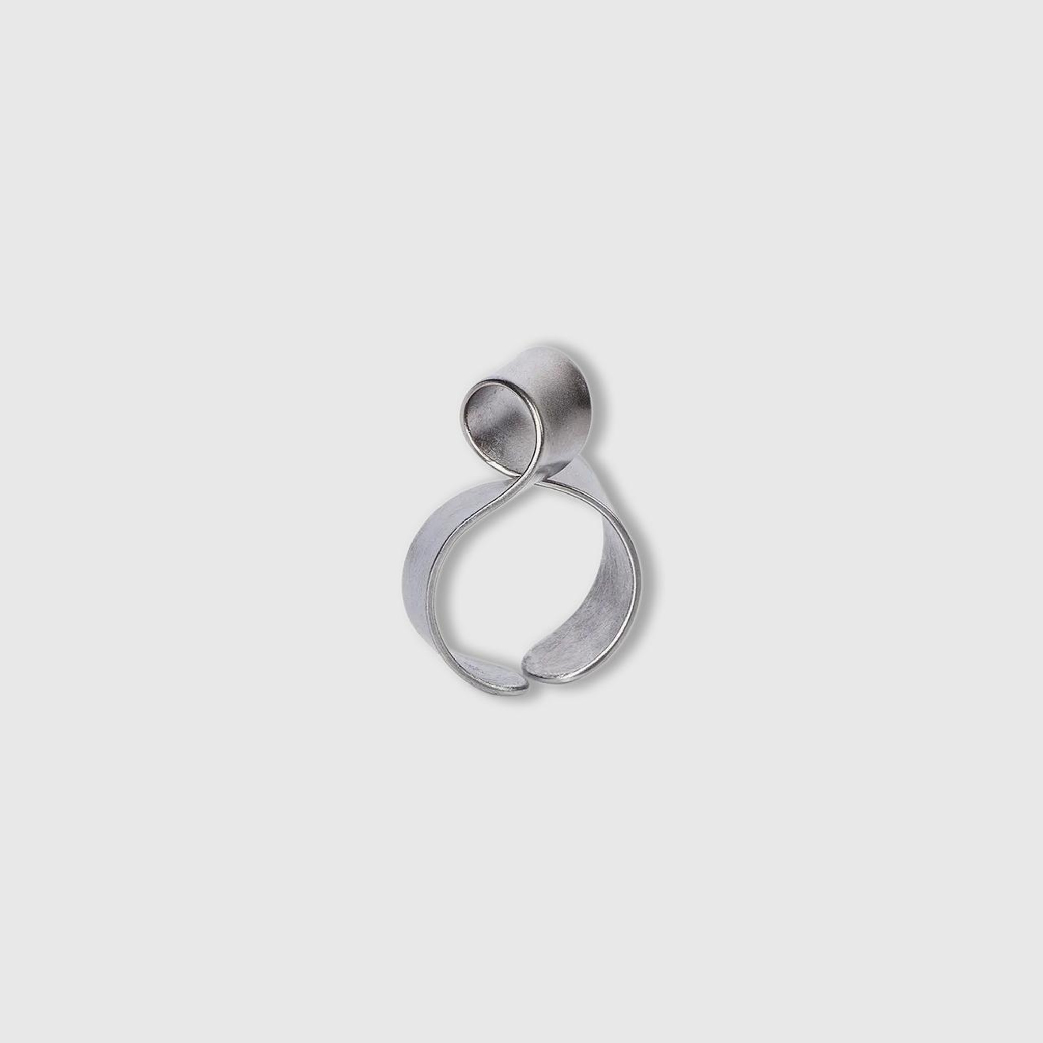 High Twist Ring, Stainless Steel, Mysterium Collection, Handmade in Poland, Sculptural Jewelry