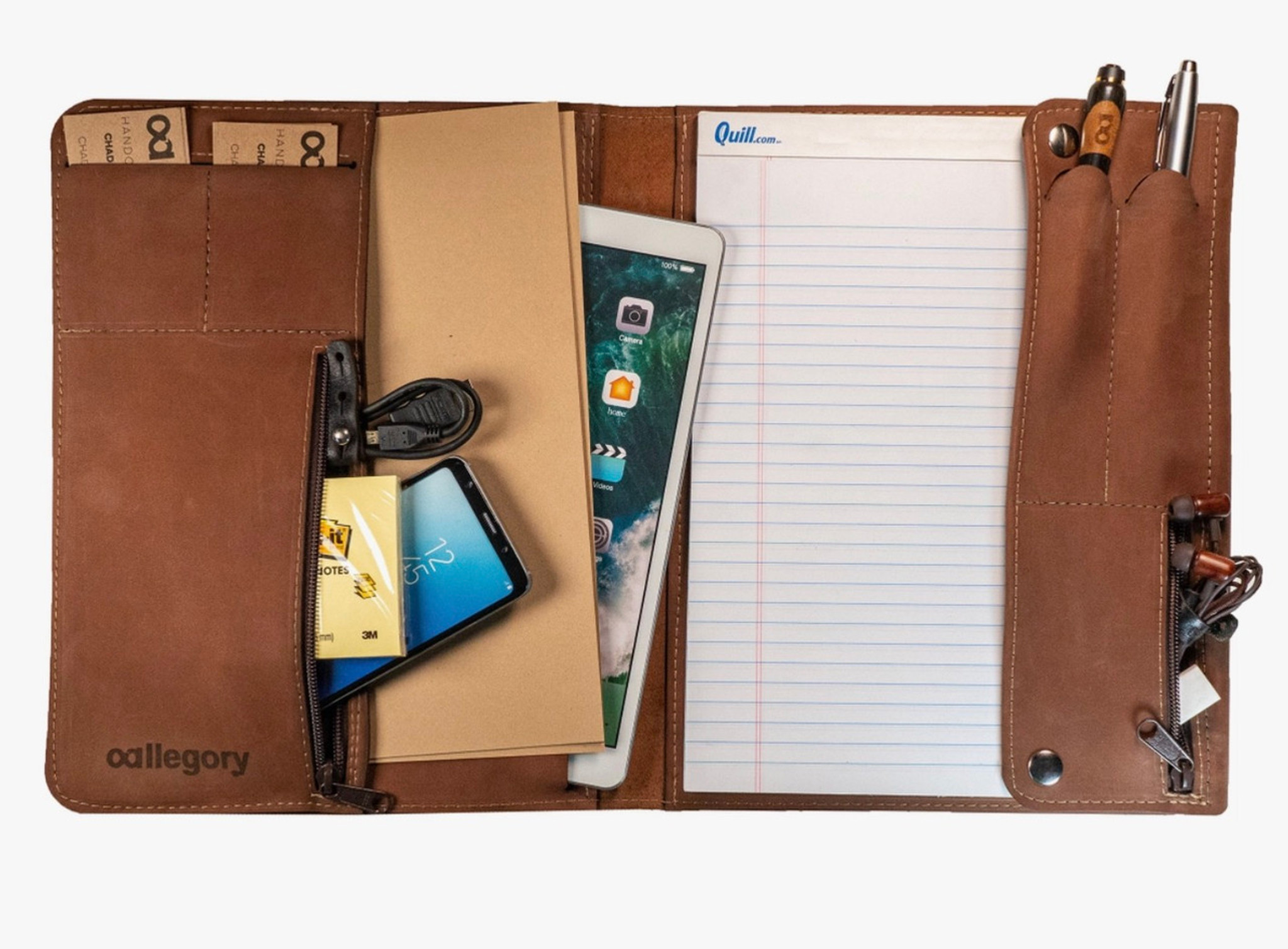 Walker A4 Portfolio | Leather Padfolio & Tablet Case for A5/Steno Pads by Allegory Handcraft Goods of Chicago, Joliet, Illinois | available in the elk & HAMMER Gallery of Bozeman, Montana, curated by Ashley Childs