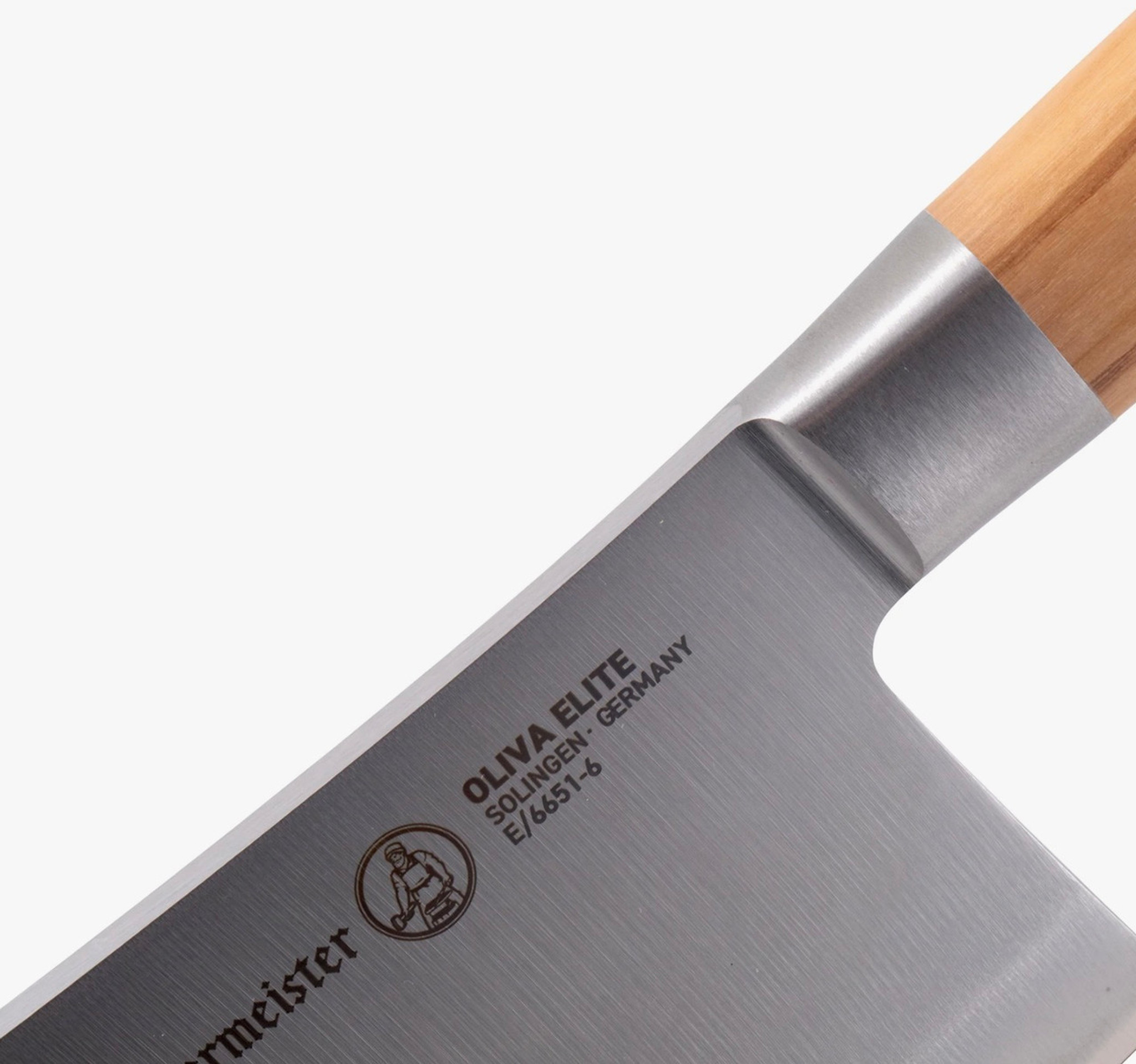 Messermeister Oliva Elite 6 in. Meat Cleaver with Olive Wood Handle 