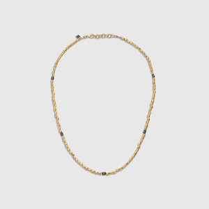 Kurtulan Beaded Necklace, 24K Gold, Silver and Diamonds 