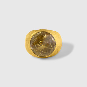 Prehistoric Works Rutilated Quartz, Statement Cocktail Ring 