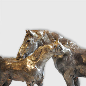 Kindrie Grove Arab and Goliath, 8", Bronze Horses 